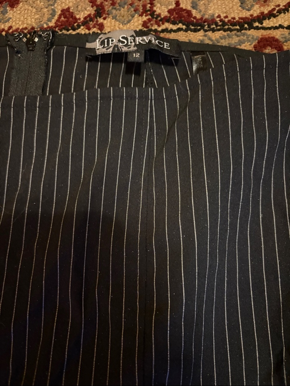 Lip Service Gangsta Pranksta vintage Black Pinstripe Pencil hobble Skirt - Picture 2 of 6